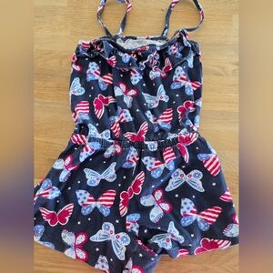 The Children’s Place Girls Patriotic Butterfly Ruffle Romper Medium 7/8